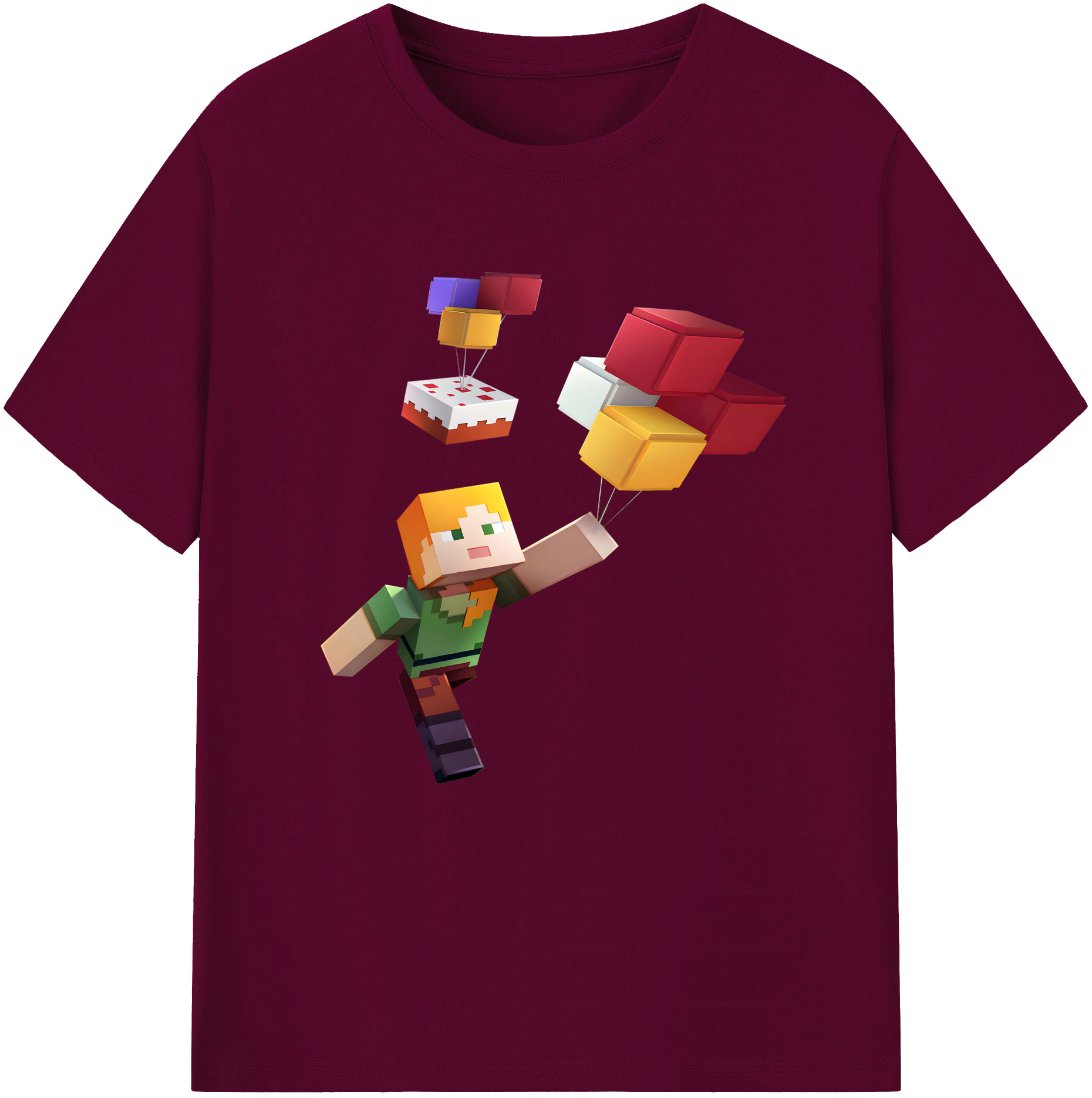 （画像用） マインクラフト ブロックの世界 Minecraft MC Block world レディースカジュアルプリントTシャツ（綿100％）